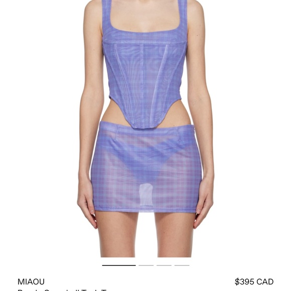 MIAOU CAMPBELL CORSET in BABY PLAID PERIWINKLE - Picture 4 of 7
